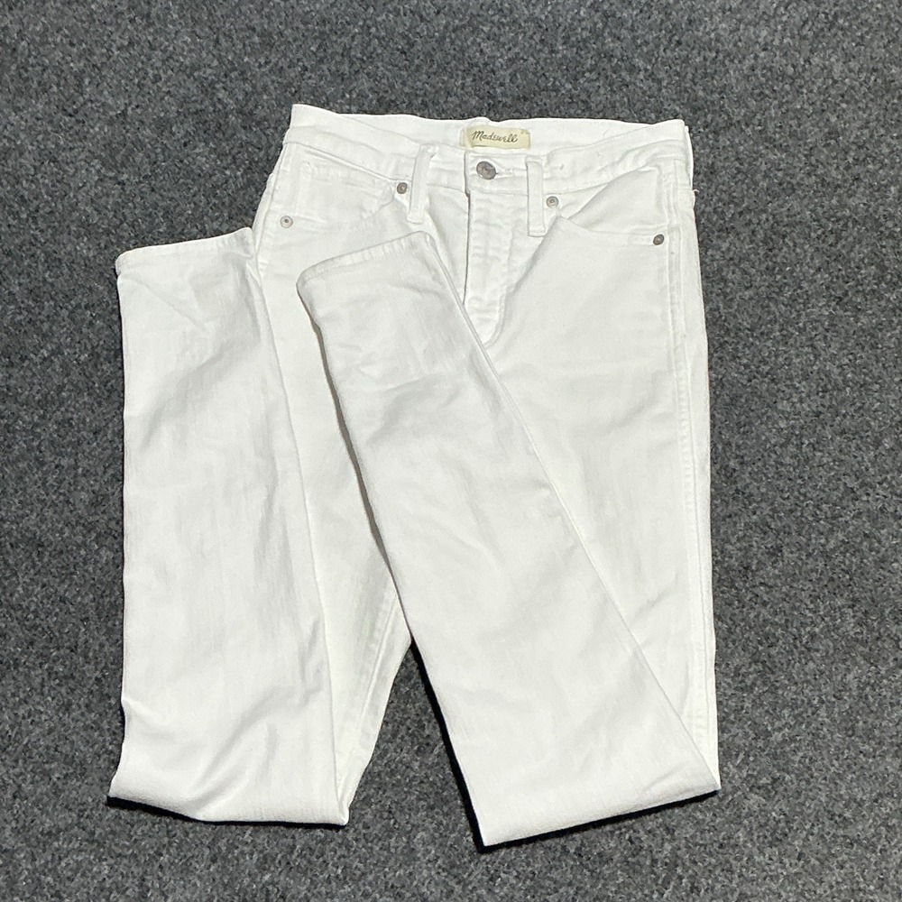 Madewell Size 26T 26 Tall Skinny Jeans White 10" High-Rise Women MSRP $128